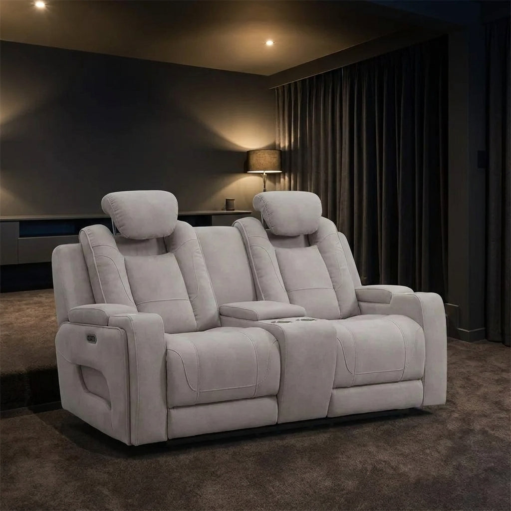 Omega two seat console sofa with raised headrests