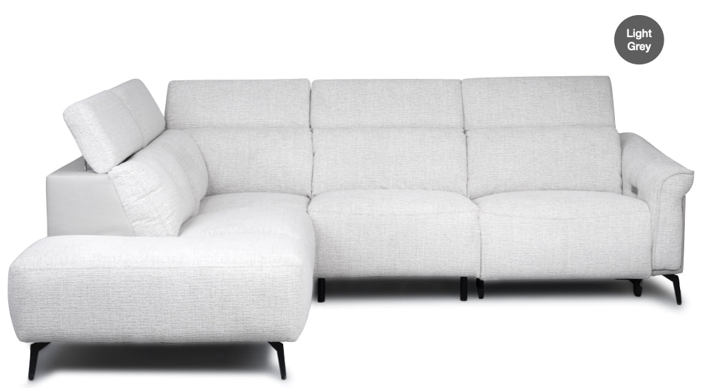 Light gray Oscar Corner Electric sofa on a white background
