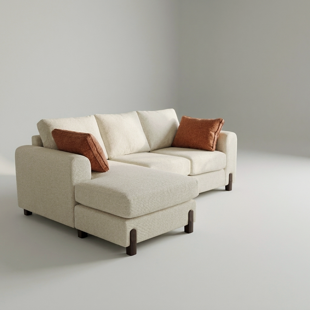 Westport chaise end lounger sofa in oatmeal weave