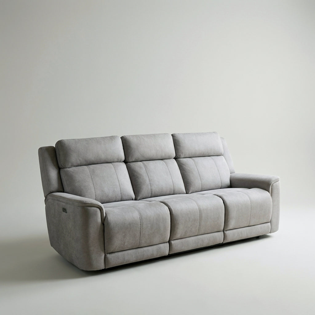 Bonnie 3 seater electric reclining suite in soft grey