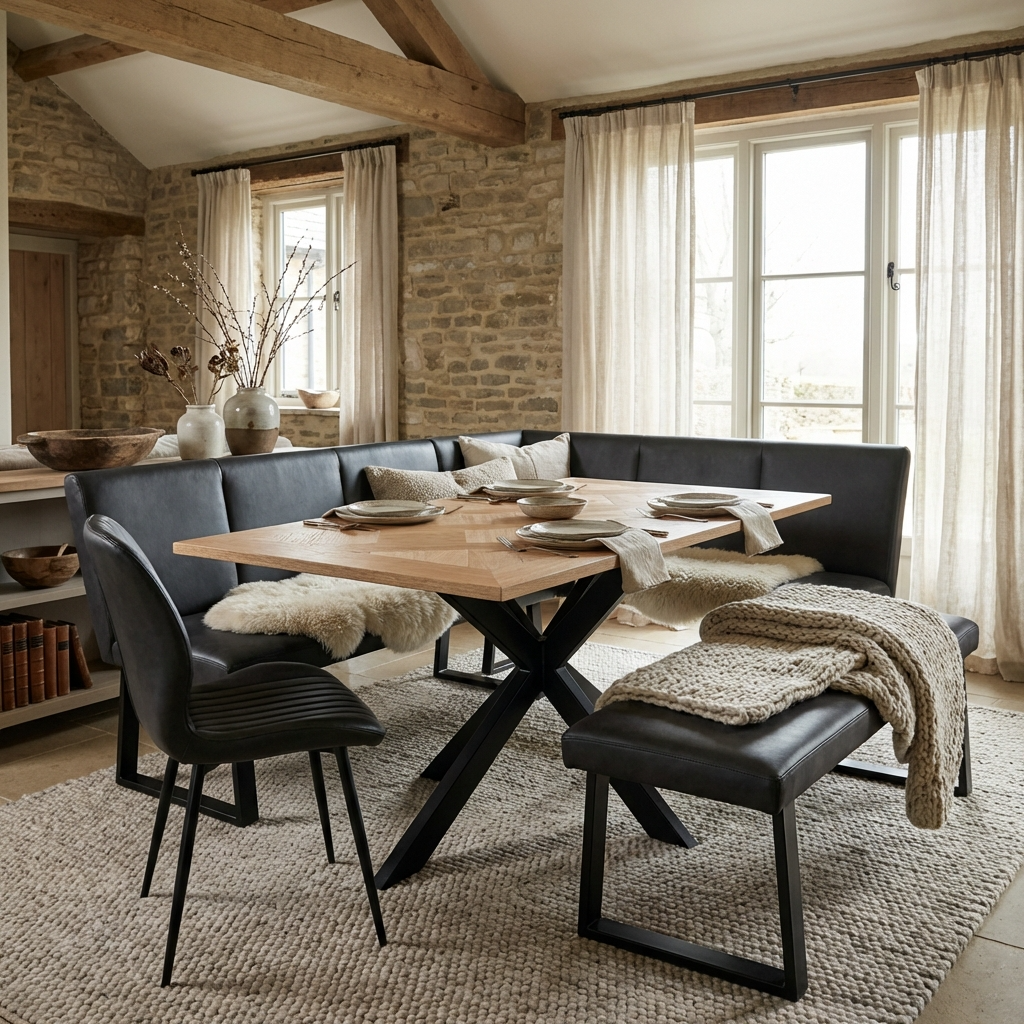 Moore Dining Set with Corner Bench