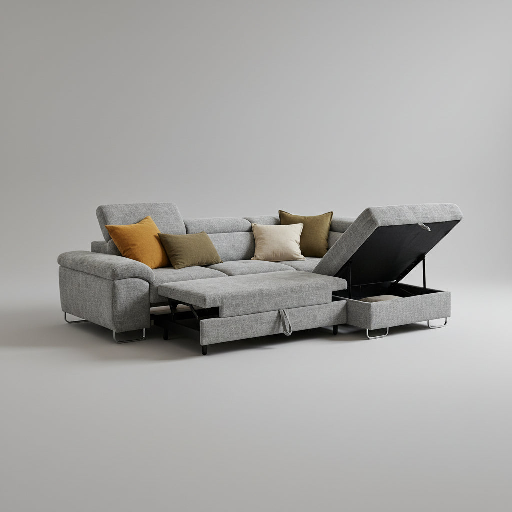 Bari Corner Sofa Bed with Storage