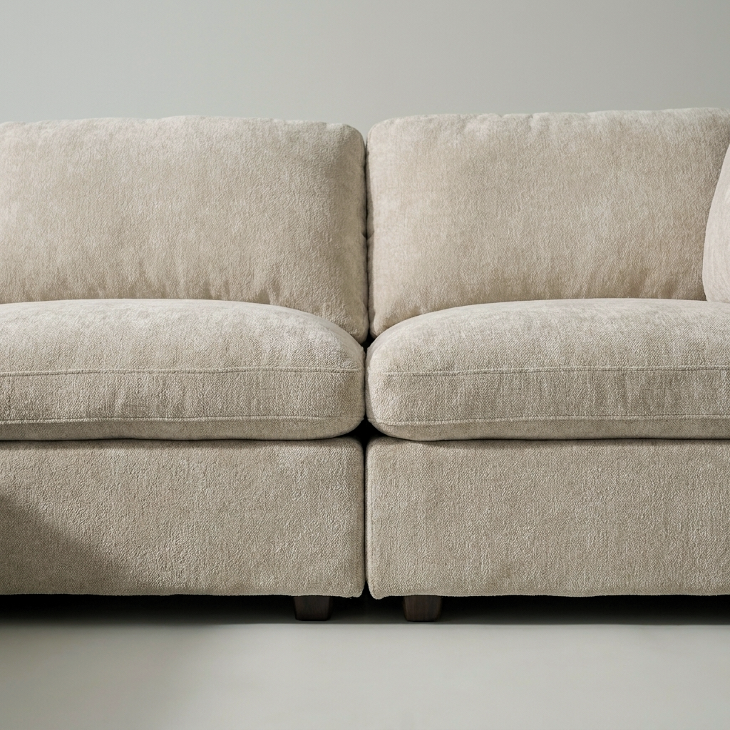 Close-up of the join between two modules on the New Haven corner sofa