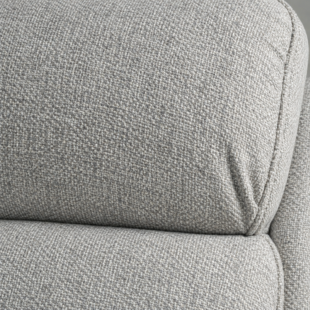 Tyrell reclining sofa headrest fabric detail